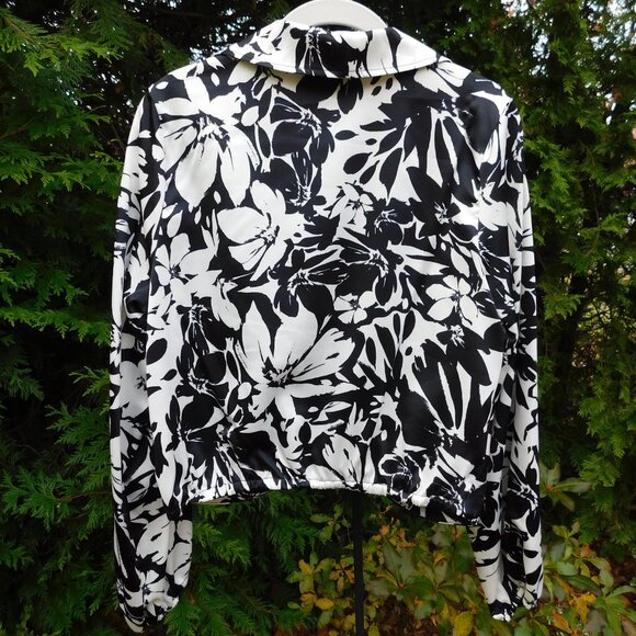 Rachel Zoe Collared Plunging VNeck Pleated Crop Blouse - Picture 4 of 4